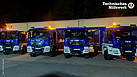 Gerätekraftwagen der beiden Bergungsgruppen neben dem MLW4 Fachgruppe Infrastruktur und MzGW der Fachgruppe Notversorgung/Notinstandsetzung